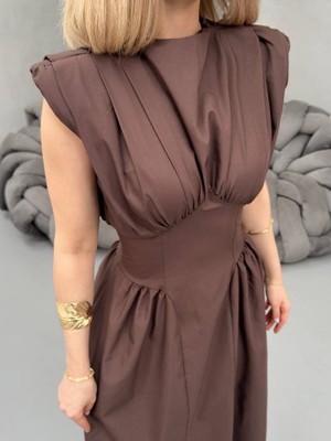 Salome Butik Midi Boy Drape Detaylı Elbise