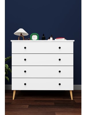 Asra Trend Lüks 4 Çekmeceli Şifonyer Komodin %100 Mdf Çok Amaçlı Düzenleyici ŞF02