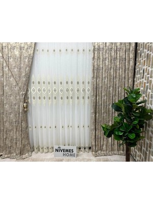Nivemes Home Nivemeshome Bella 1/3 Pileli Tül Perde Apm