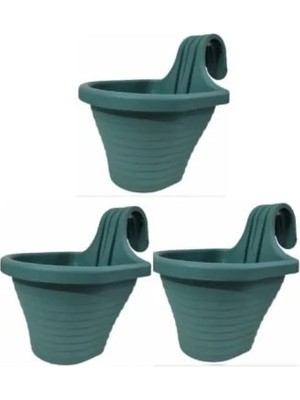 Aesco Tom1 Askılı Balkon Saksı Seti, 20 Cm, 3 Litre, 3 Adet