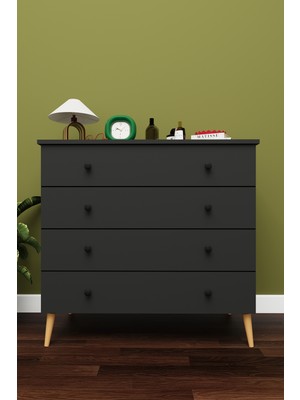 Asra Trend Lüks 4 Çekmeceli Şifonyer Komodin %100 Mdf Çok Amaçlı Düzenleyici ŞF02