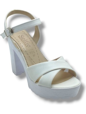 Selfie 4280-26 Cilt Çapraz Bant Platform Topuk Fashion Kadın SANDALET(11CM)