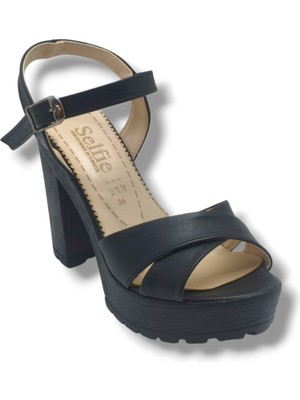 Selfie 4280-26 Cilt Çapraz Bant Platform Topuk Fashion Kadın SANDALET(11CM)
