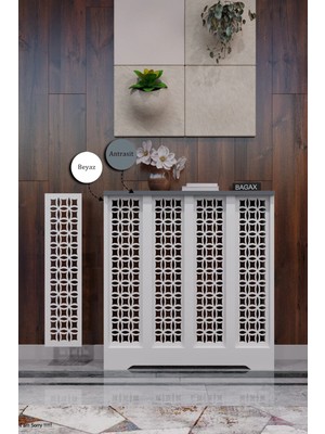 Bagax Dekoratif Petek Dolabı Kalorifer Peteği Kapatma Ünitesi Modern Tasarım Iç Ölçü 76 cm Dış Ölçü 80 cm