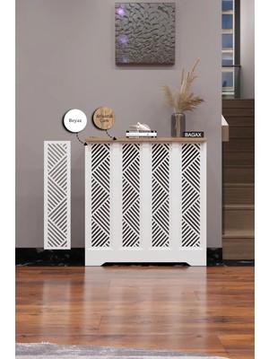 Bagax Dekoratif Petek Dolabı Kalorifer Peteği Kapatma Ünitesi Modern Tasarım Iç Ölçü 76 cm Dış Ölçü 80 cm