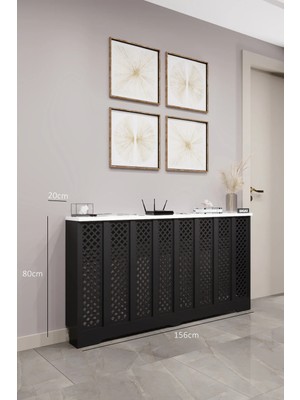 Bagax Kaliteli Şık Petek Kaplama Mdf Ön Panel Gizleme Dresuar Iç Ölçü 156 cm Dış Ölçü 160 cm