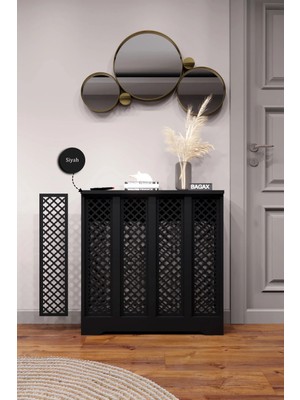 Bagax Dekoratif Petek Dolabı Kalorifer Peteği Kapatma Ünitesi Modern Tasarım Iç Ölçü 76 cm Dış Ölçü 80 cm