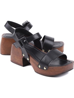 Stato Isabella Platform Tabanlı Tokalı Şık Kadın Sandalet