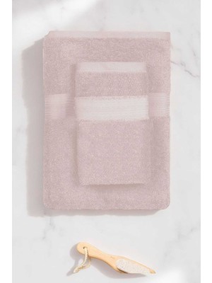 Gees Global 2 Parça Battal Lüks Premium Banyo Spa Havlu Takımı 90X160 cm Pudra