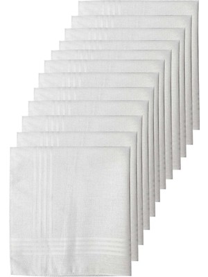 Gees Global 12LI Paket Klasik Cep Hediyelik Bayram Mendili %100 Pamuklu 30X30 cm