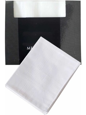 Gees Global 3’lü Özel Paket Premium Erkek Mendil Seti  %100 Pamuk 42X42 cm Beyaz