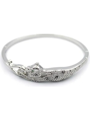 Herşey Trend Zirkon Leopar Bilezik - Gümüş