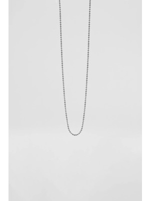 Abluka Online Unisex Ince Ball Chain Çelik Zincir Kolye Gümüş