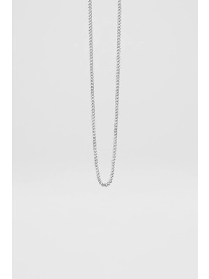 Abluka Online Unisex Ince Cuban Çelik Zincir Kolye Gümüş