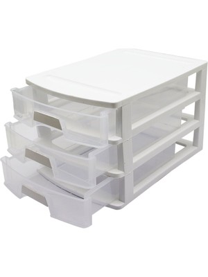 Gees Global No:3 Çekmece 3 Katlı 35X25.4X22.6CM Siyah Veya Beyaz Gönderilir