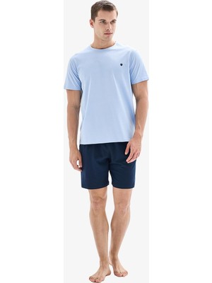 Blackspade Erkek Kısa Kollu Şortlu Mavi Pijama Takımı C9T9N804