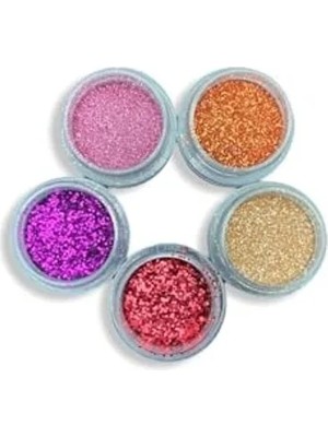Aesco Mum Nail Art Için 5 Adet Reçine Sim & Glitter Seti
