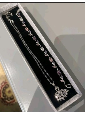 Kuğu Kolye ve Lale Bileklik Set
