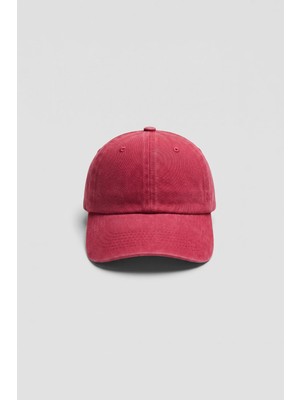 Abluka Online Unisex Basic Yıkamalı Beyzbol Şapka Kırmızı