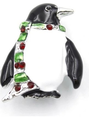 Herşey Trend Penguen Broş - Beyaz