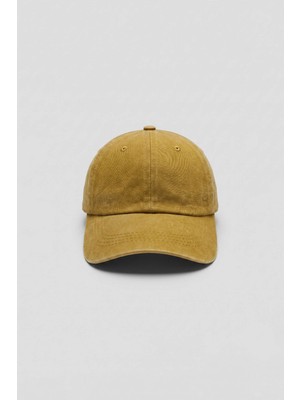 Abluka Online Unisex Basic Yıkamalı Beyzbol Şapka Sarı