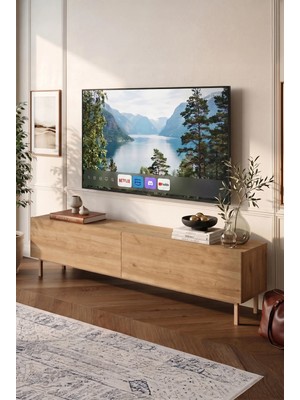 Yurudesign Future Tv Ünitesi Sehpası Ahşap Ayaklı 180CM Sepet FR8X-S