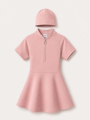 My Kids Wear Kız Çocuk  Kısa Kollu Fermuarlı Mayo Uv Korumalı Deniz ve Havuz Mayosu 12848