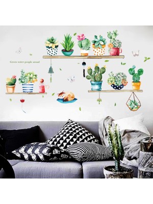 Trend Kapında Raf Tasarımlı Karışık Dizaynlı Yapışkanlı Sticker Seti