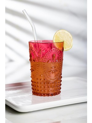 Trend Kapında Akrilik Kırmızı Tekli Kısa Bardak & Su Meşrubat Kahve Yanı Bardağı 400 ml ( Cam Değildir )