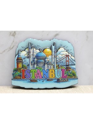 Trend Kapında Ahşap Istanbul Temalı Magnet ALK4360