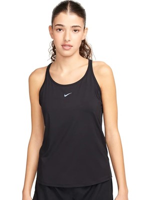 Nike One Classic Dri Fit Womens Tank Reflektörlü Kadın Antreman Atleti Siyah