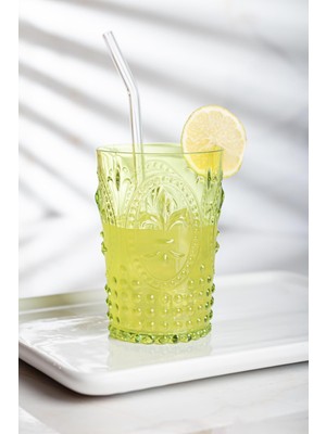 Trend Kapında Akrilik Yeşil Tekli Kısa Bardak & Su Meşrubat Kahve Yanı Bardağı 400 ml ( Cam Değildir )