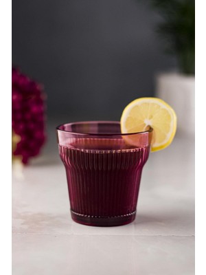 Trend Kapında Akrilik Mürdüm Tekli Kısa Bardak & Su Meşrubat Kahve Yanı Bardağı 300 ml ( Cam Değildir )