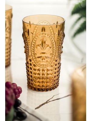 Trend Kapında Akrilik Bal Tekli Uzun Bardak & Su Meşrubat Bardağı 750 ml ( Büyük Boy & Cam Değildir )