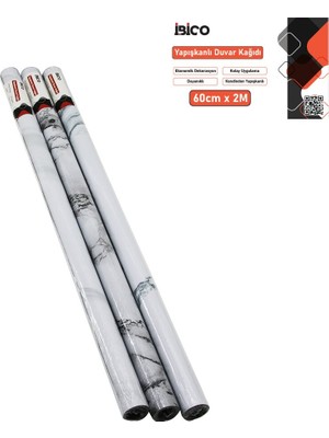 Trend Kapında 2mt x 60CM Beyaz Mermer Desenli Tezgah Üstü Folyo Sticker - Duvar Kağıt Kendinden Yapışkanlı - Eko Dekorasyon - Dayanıklı