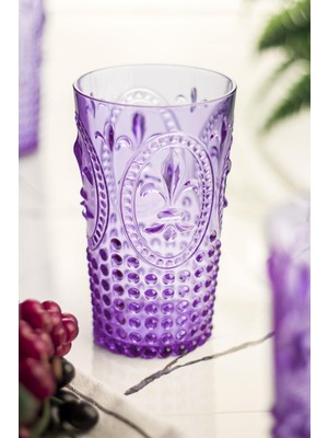 Trend Kapında Akrilik Mor Tekli Uzun Bardak & Su Meşrubat Bardağı 750 ml ( Büyük Boy & Cam Değildir )
