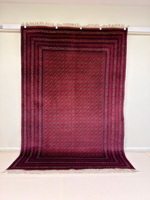 El Dokuma Afgan Halı Bordo Renk Kök Boya 198 x 290 cm
