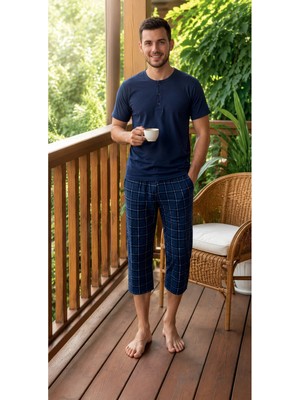 Tampap 7703 Erkek Penye Kapri Pijama Takımı