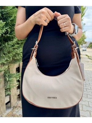 Just Polo Kadın Krem Taba Çift Askılı Rahat ve Şık Model Su Geçirmez El & Omuz Çantası Shoulder Bag