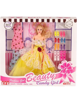 Trend Kapında 207 Ayakkabı Setli Candy Girl Bebek -Toys