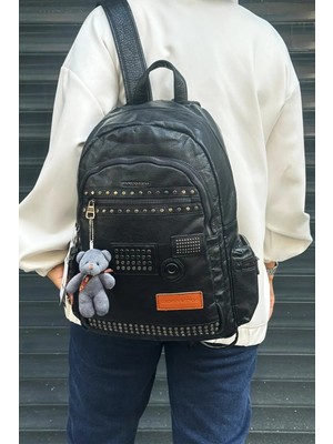 Just Polo Kadın Büyük Boy Ithal Yıkamalı Deri Okul ve Sırt Çantası Tote Bag