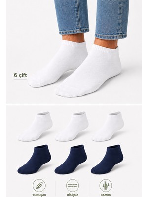 Ducks Socks Erkek Bambu Patik Çorap 6 Çift Dikişsiz Nefes Alabilir Terletmez