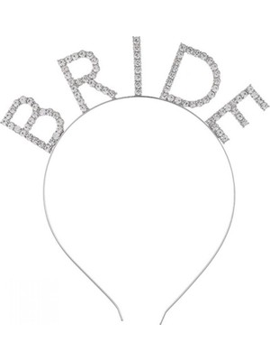 Trend Kapında Mega Boy Kristal Taşlı Gümüş Bride Taç Gelin Tacı 20X21 cm