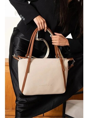 Just Polo Kadın Büyük Boy Ayarlanabilir Askılı Lüks Shopper El & Omuz Çantası Shoulder Bag