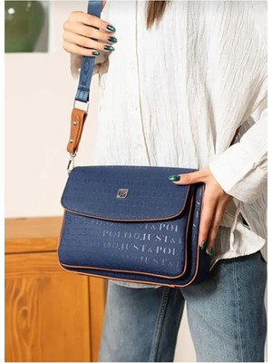 Just Polo Kadın Orta Boy Kabartma Baskılı Lüks ve Şık El & Omuz Çantası Shoulder Bag