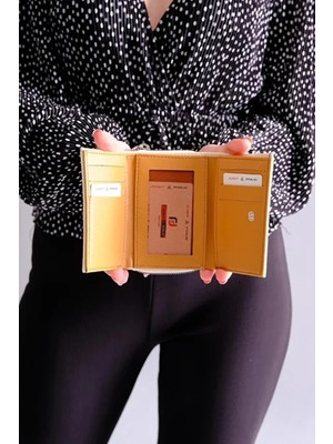 Just Polo Kadın 6 Kart 1 Kimlik Bölmeli Çıtçıt ve Furmuarlı Şık Cüzdan Shopper