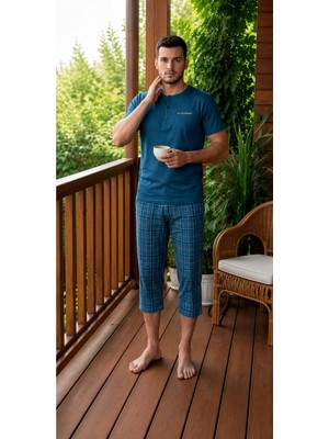 Tampap 7703 Erkek Penye Kapri Pijama Takımı
