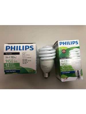 Philips 3 Adet Phılıps 23W =103W 1450 Lümen 6500 Kelvin Beyaz Tasarruflu Lamba 12.000 Saat