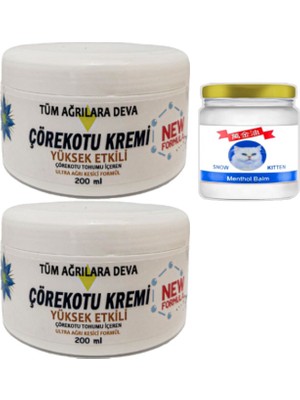 Çörek Otu Kremi White Box 2 Adet 200 ml + Snow Kitten 50 ml Menthol Balm / Seti