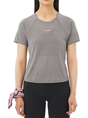 Salomon Shakeout Aır Cropped Kadın Koşu Tişörtü LC2774400 Gri